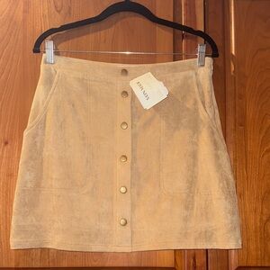 NWT HYFVE Tan Suede Miniskirt